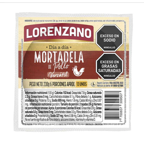 Mortadela de pollo Versátil 230g