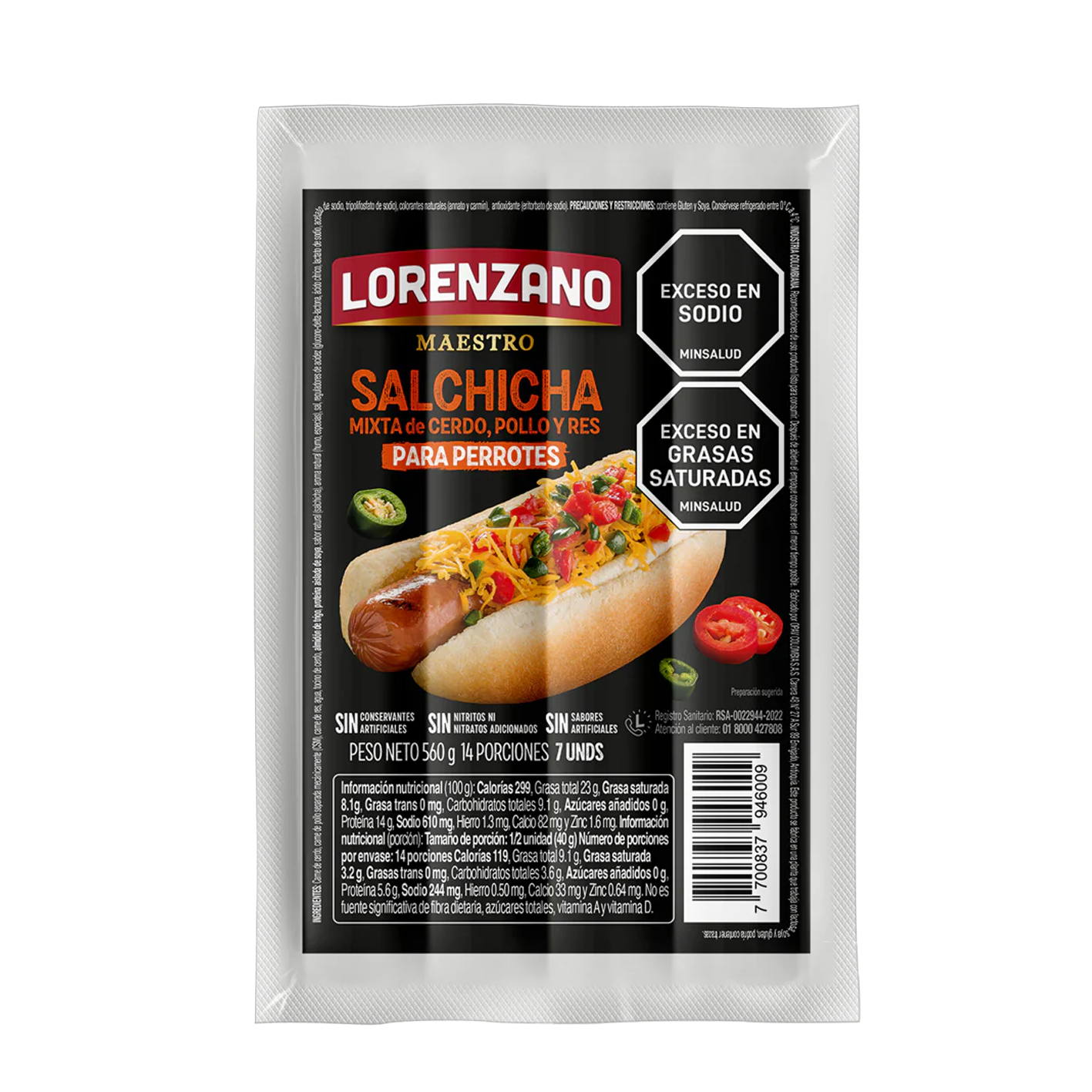 Salchicha Perrotes Mixta Maestro x 560 g Salchicha Perrotes Mixta Maestro x 560 g