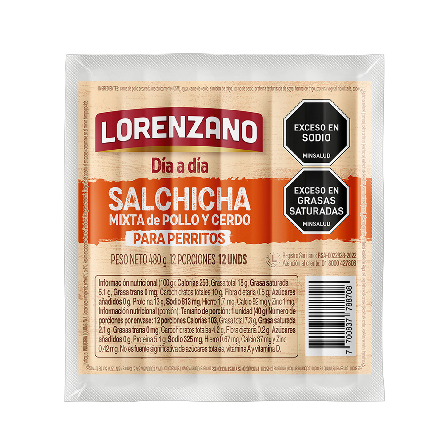 Salchicha Perritos Mixta Día A Día 480g