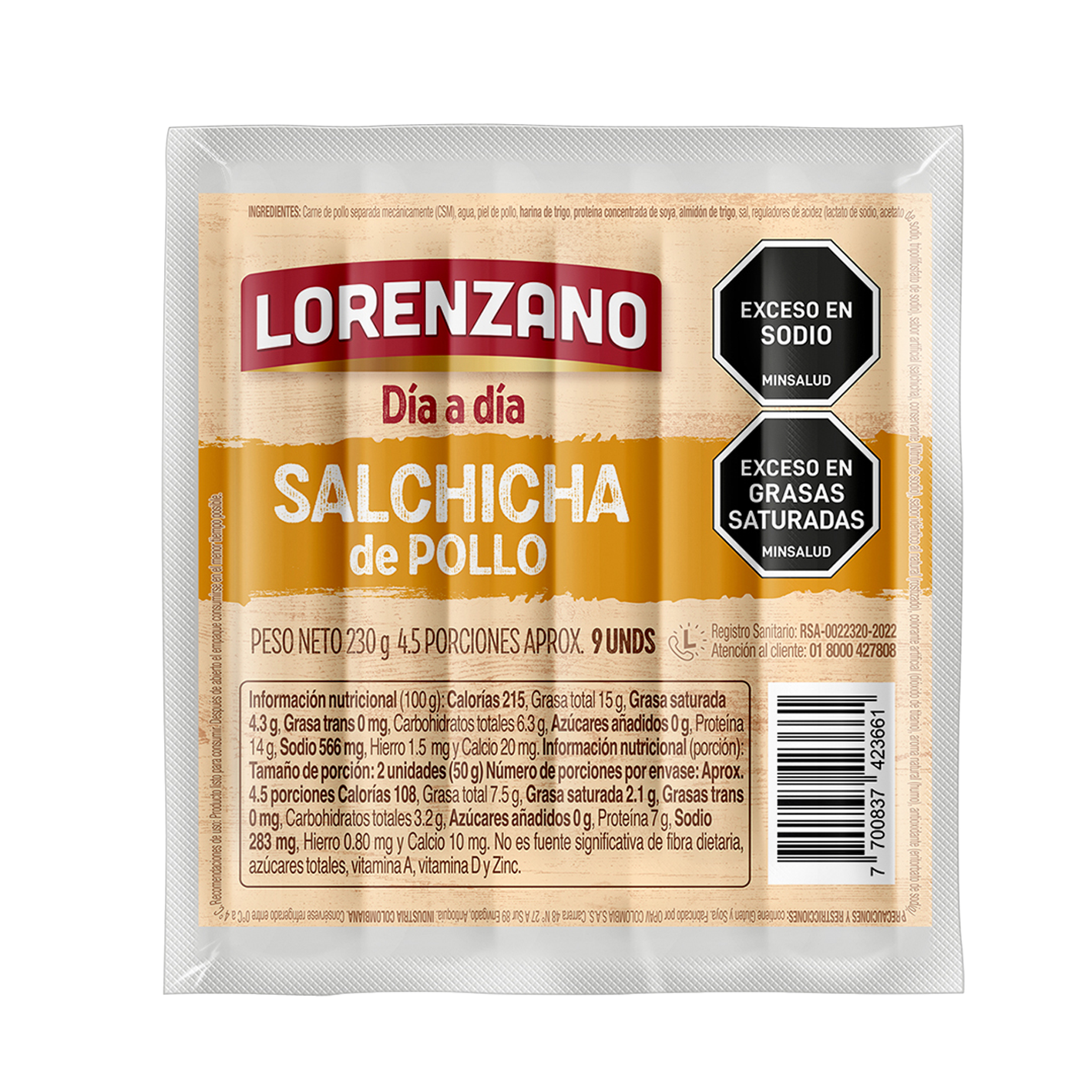 Salchicha De Pollo Día A Día 230g